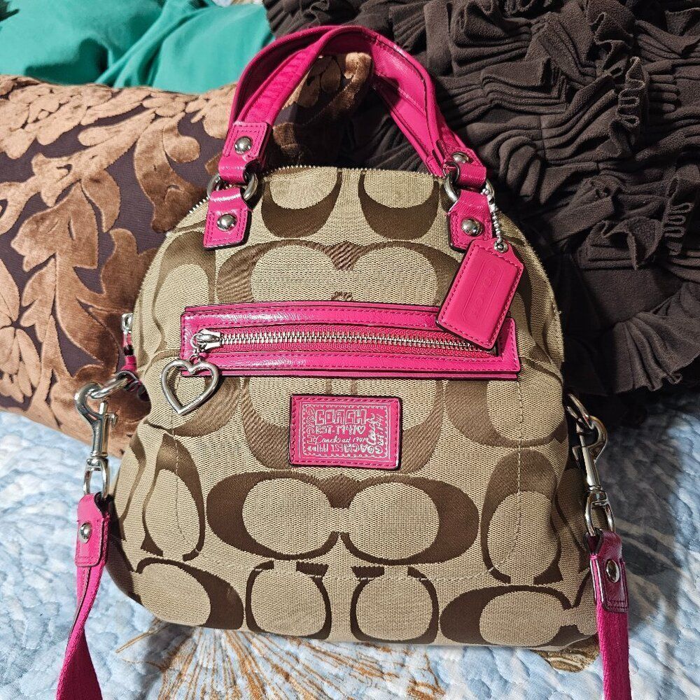 Vintage Coach y2k Poppy Daisy Satchel Purse with Crossbody Strap Bag